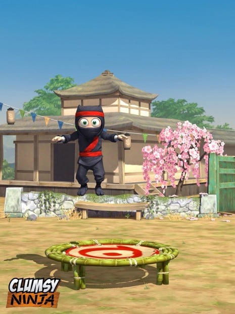 clumsy ninja trampoline