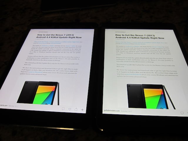 iPad mini with Retina Display on the right