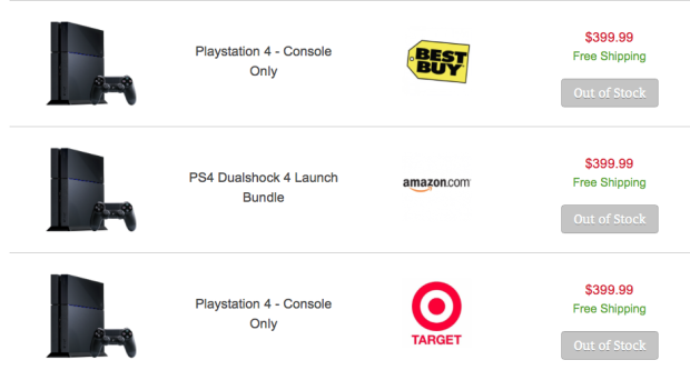 BuyVia tracks online stores to find where you can buy a PS4 online this holiday season.