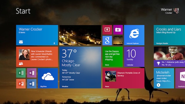 Start Screen with Desktop Background
