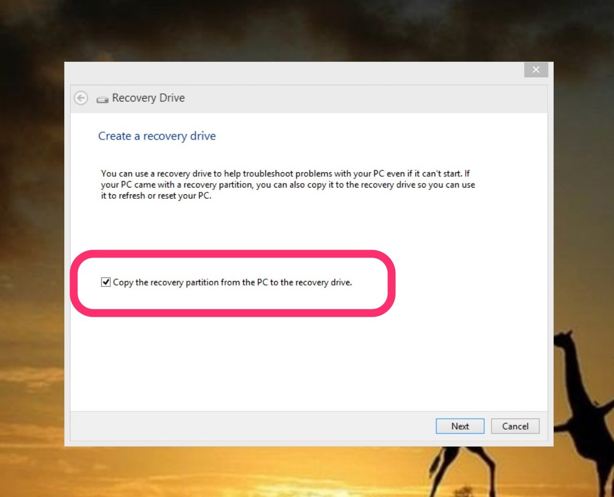 Create a Recovery Drive