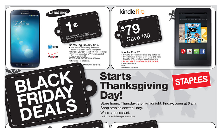 There are many Kindle Fire Black Friday 2013 deals at Staples, but you may want to skip the cheapest model.