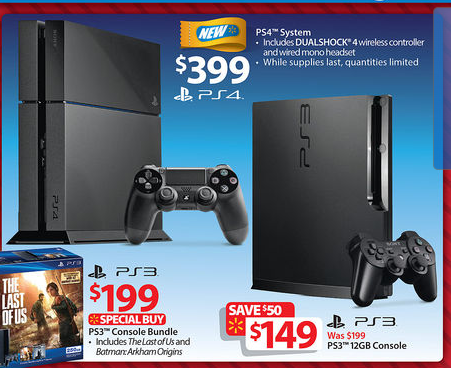 The Walmart Black Friday 2013 ad shows a PS4 which should be in stock in limited quantities. 