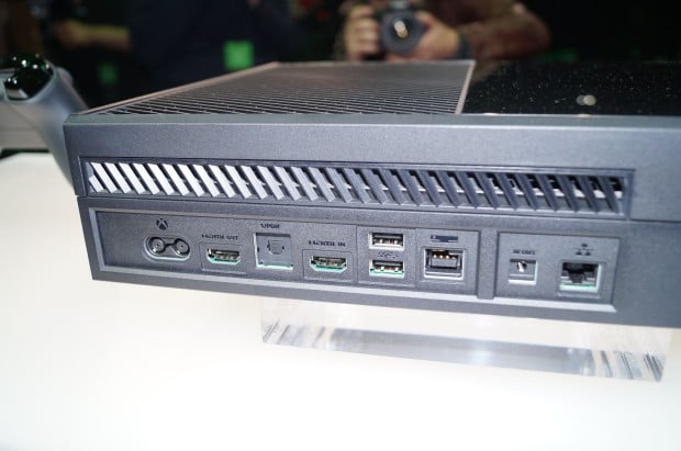 This is the back of the Xbox One, where there is no room for a Xbox One Component cable. Via Geekwire.