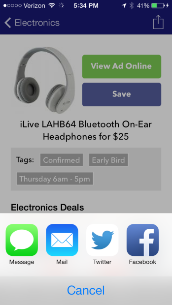 The Dealnews Black Friday 2013 app includes search, sharing and much more. 