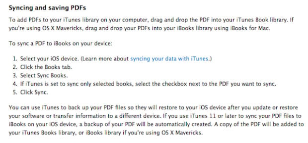 From Apple's Support iBooks Support Documentation