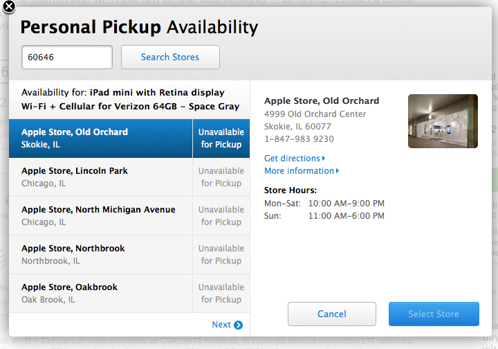 Apple announces Personal Pickup for iPad mini with Retina Display