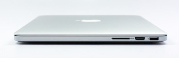 The SD card sticks out quite far on the MacBook Pro Retina.