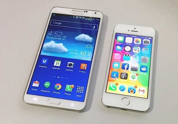 The Samsung Galaxy Note 3 is better than the iPhone 5s in five key areas.