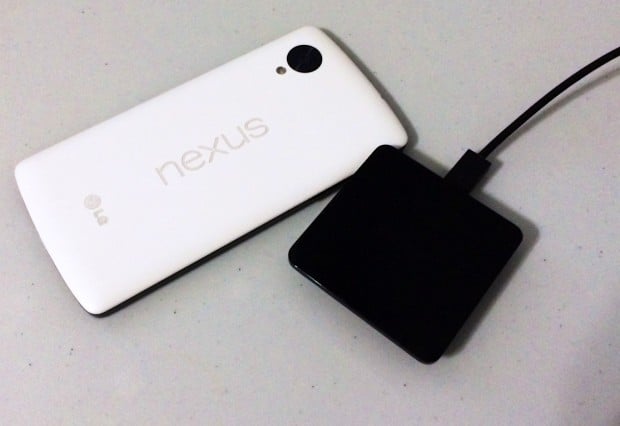 There is still a wire on the Nexus wireless charger, but it is worth the price.