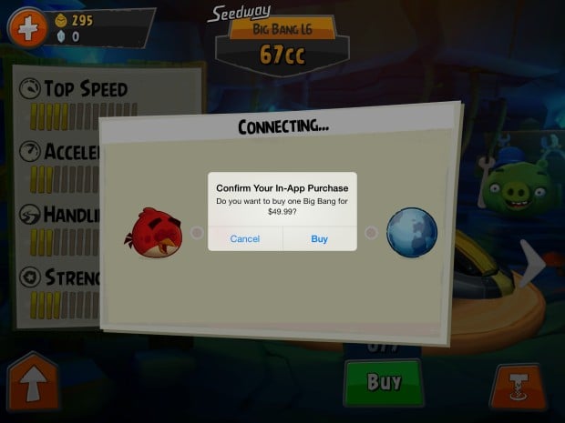 angry birds go in app purchase