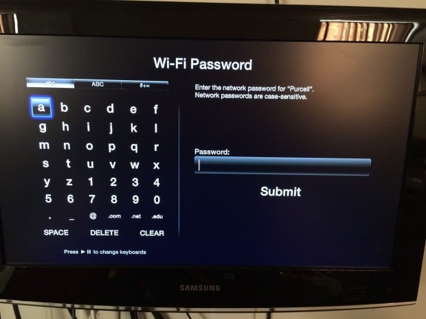 apple tv wifi password