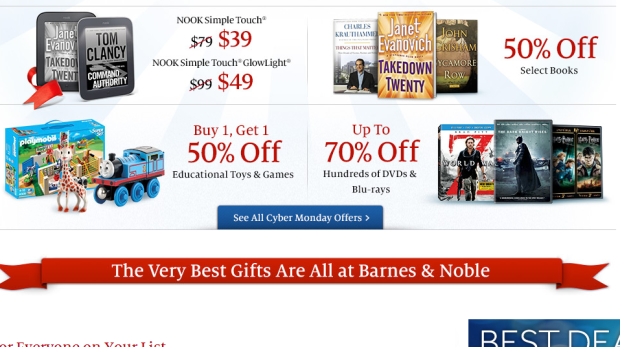 barnes and noble cyber monday deals