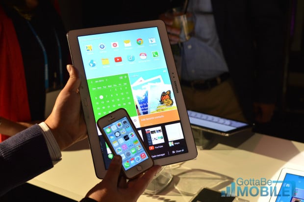 Galaxy Tab Pro 12.2 compared to the iPhone 5s