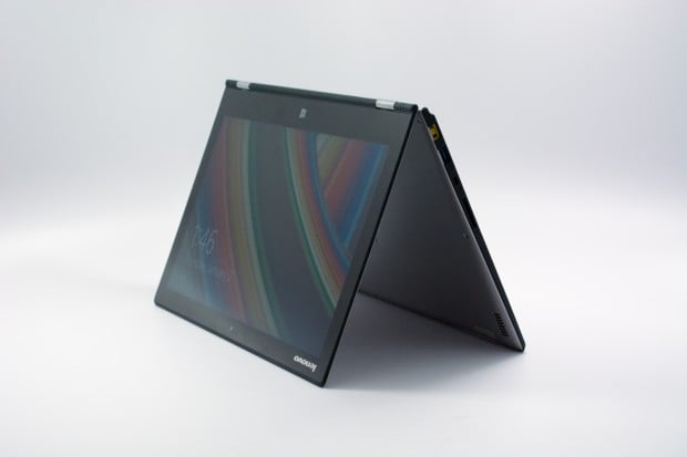 Use the Yoga 2 Pro in tent mode for tight spaces. 
