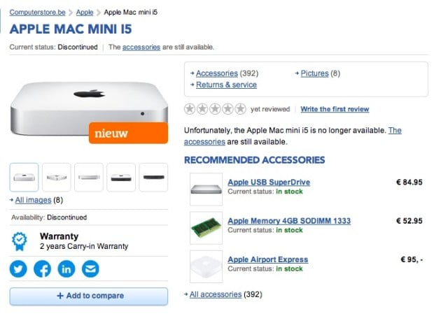 The new Mac mini 2014 model is reportedly coming in February. 
