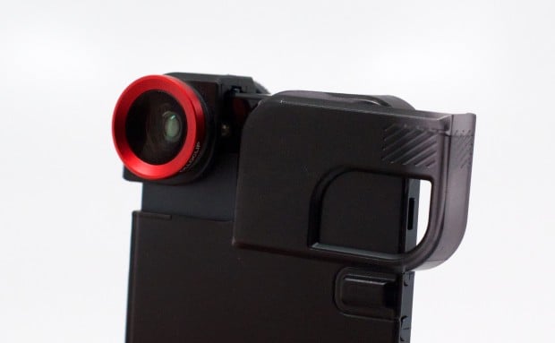 This slip on iPhone 5 lens includes a case with a tripod mount. 