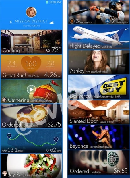 A new look at the possible Galaxy S5 software. this is a composite showing multiple screenshots stitched together.