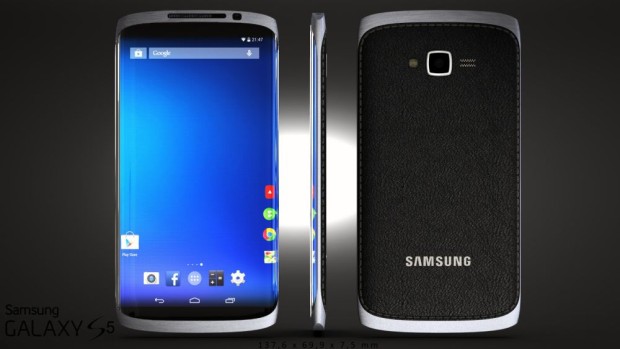Samsung Galaxy S5 concept with plastic and metal.