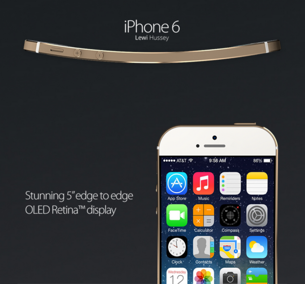 This iPhone 6 concept features a curved display and a larger 5-inch screen.