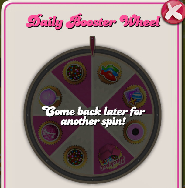Spin the wheel to get Candy Crush items free.