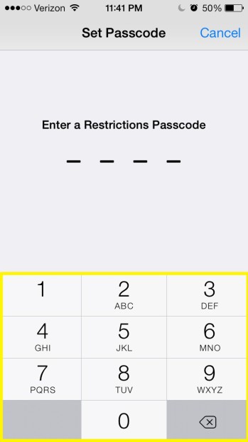 Enter passcode