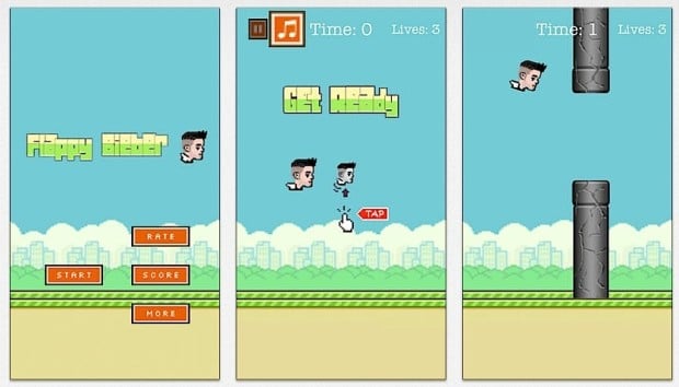 Not Flappy Bieber, but Tappy Bieber. This game takes on Cyrus.