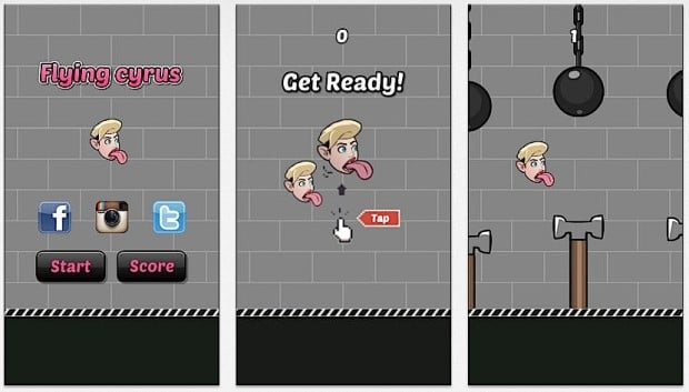 Flappy Cyrus Wrecking Ball is a parody game. 