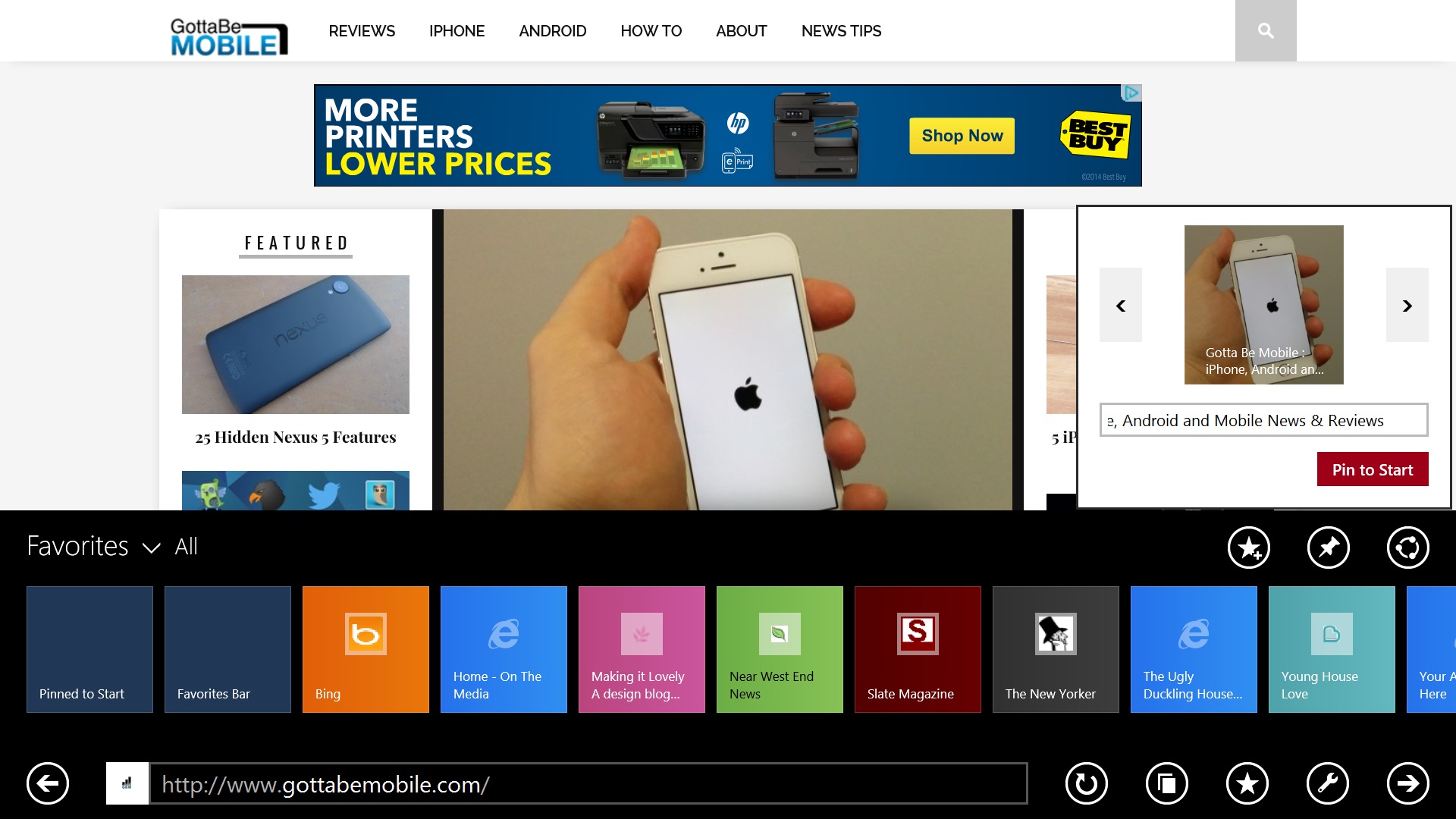 How To Pin A Website In Windows 8