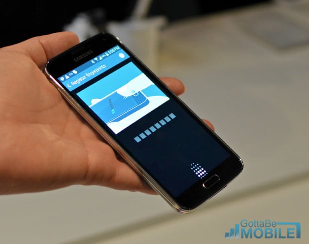 Use a fingerprint to unlock the Galaxy S5.