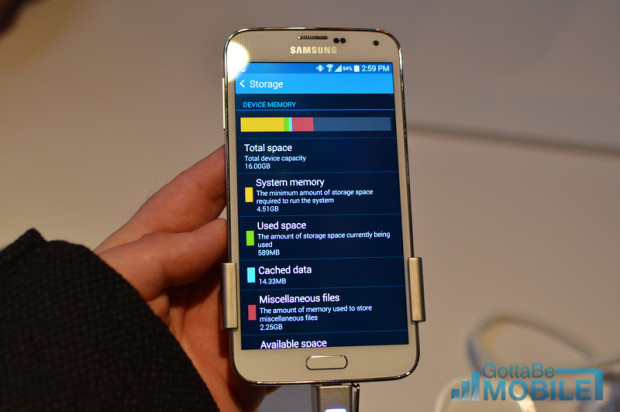See what is using so much Galaxy S5 storage space.