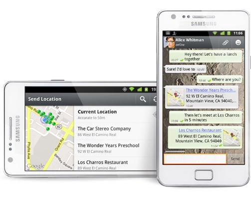 Use WhatsApp to share a location.