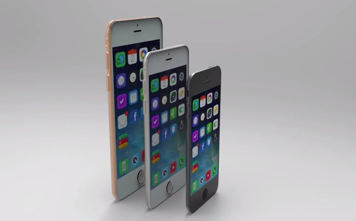 This iPhone 6 concept shows small, medium and large iPhone 6 models.