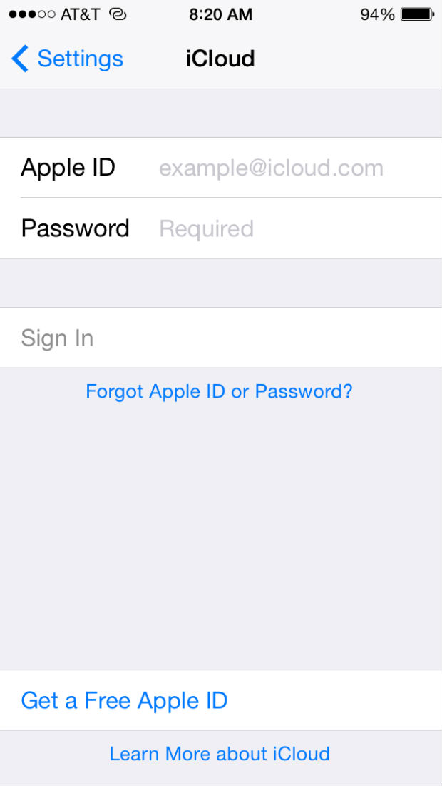 iphone icloud sign in