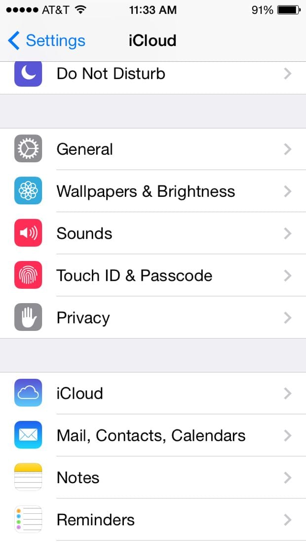 settings for passcode ios 7.1