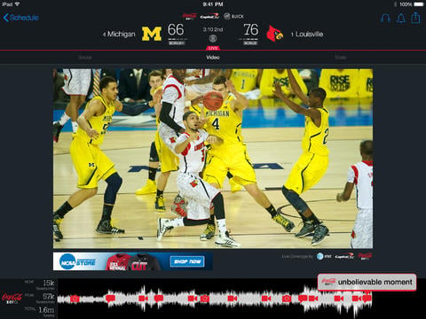 Apps offering access to a March Madness live stream shot to the top of the free apps chart.