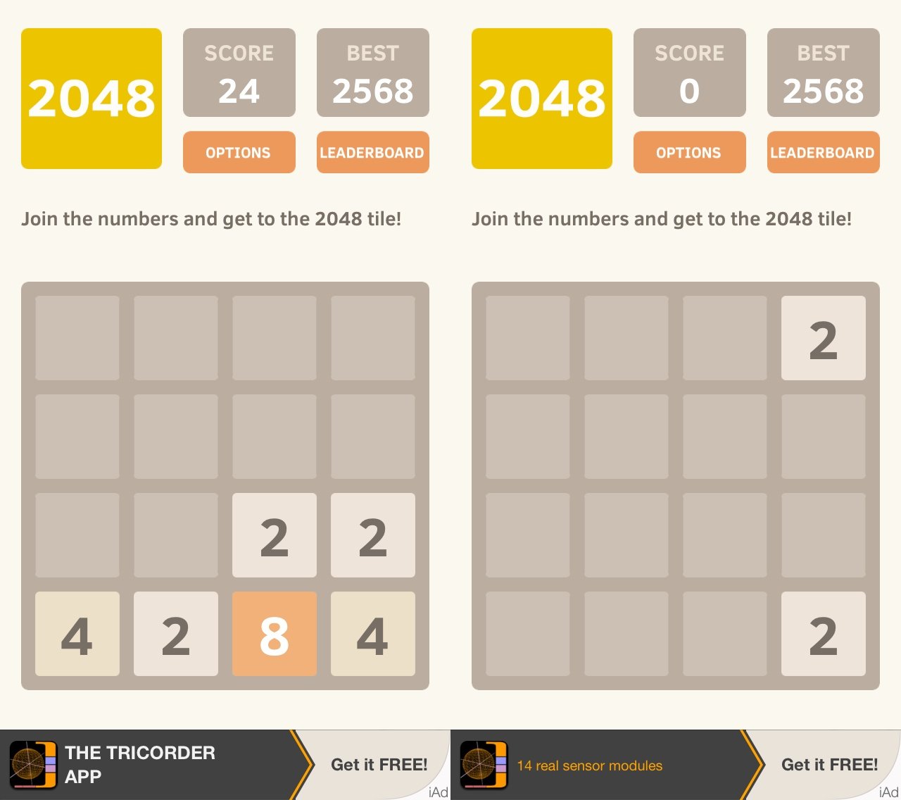 The new tile is normally a 2, but sometimes a 4.