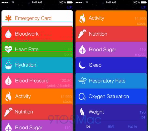 This Healthbook mockup shows what Apple's app may look like in iOS 8.