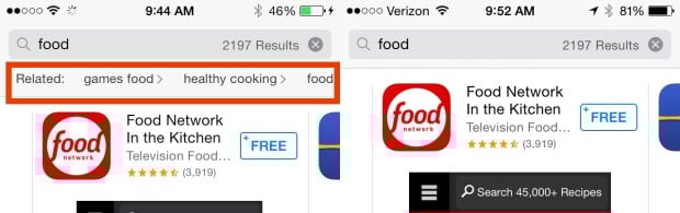 Related search can help users find the best free iPhone apps by offering new searches.