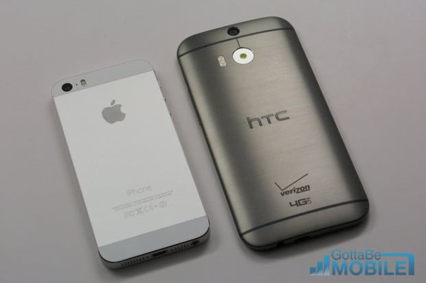 Two metal smartphones compete in 2014.