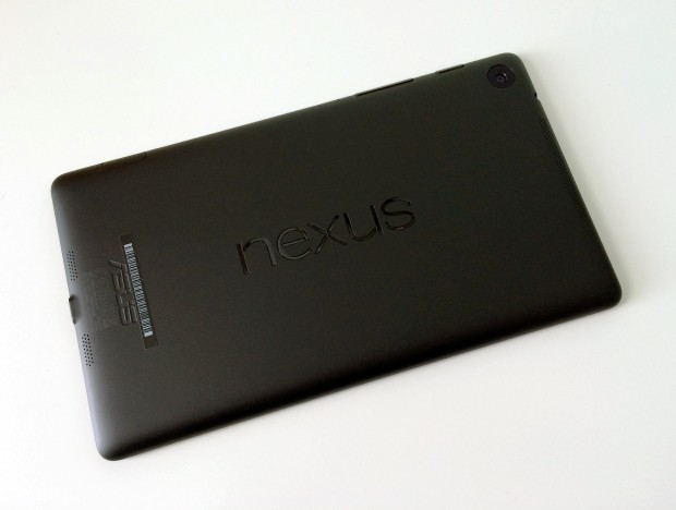 The Nexus 7 LTE features a nice soft touch back. 