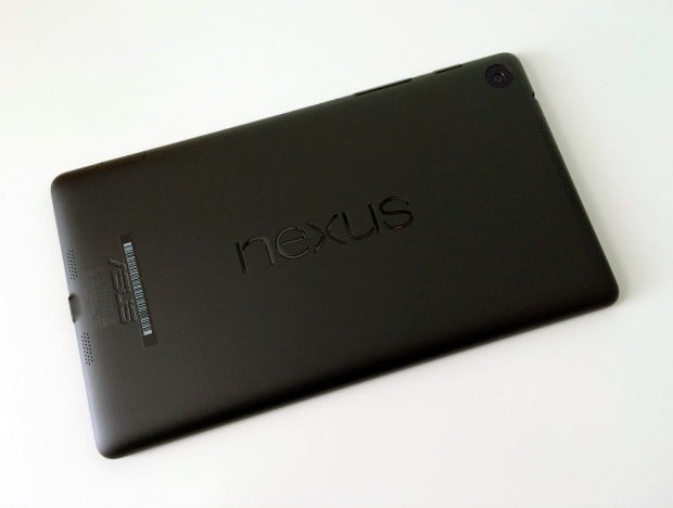 The Nexus 7 LTE features a nice soft touch back.