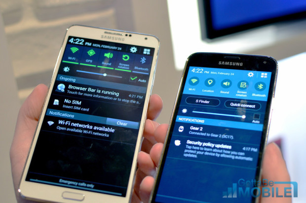 Expect small variations in software on each device, even though they both run Android 4.4.2.