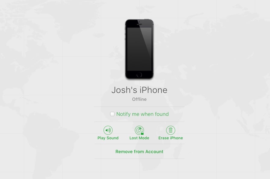 Select the device you need to turn off Find My iPhone for.