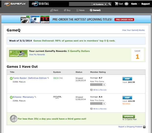 gamefly membership cost