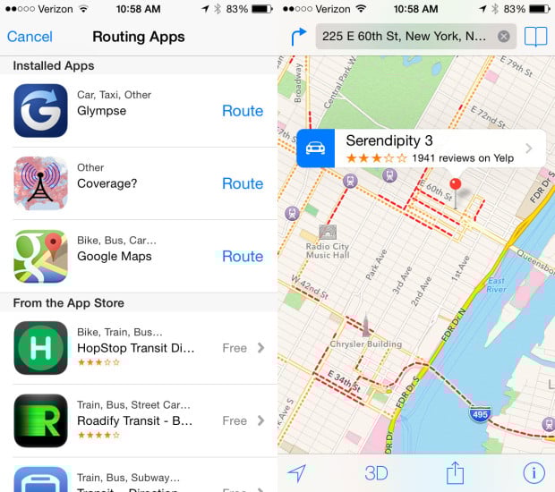 Expect improved transit options in iOS 8.