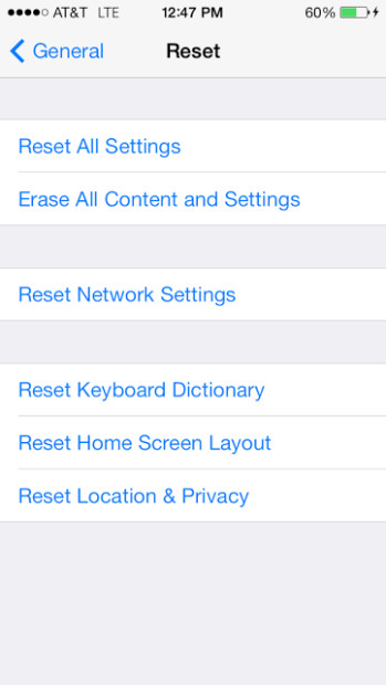Reset your settings.