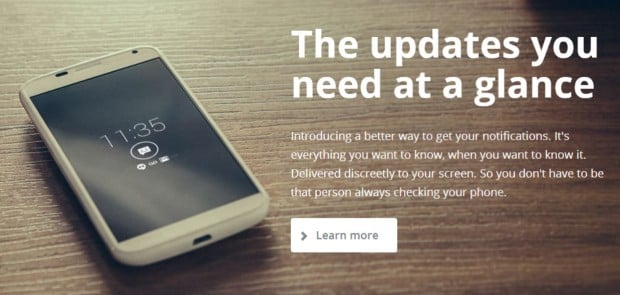 Active Display on the Moto X from Motorola, which is owned by Google but soon to be transferred to Lenovo.