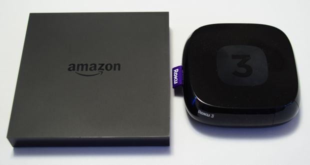 amazon fire tv v roku 3 boxes only