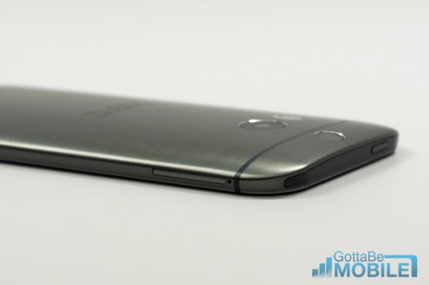 The IR port on the top of the HTC One M8 lets you control a TV, cable box and home theater.